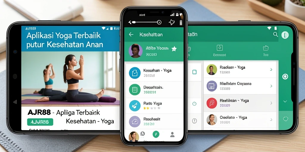 Antarmuka AJR88 yang ramah pengguna dengan berbagai pilihan latihan yoga.