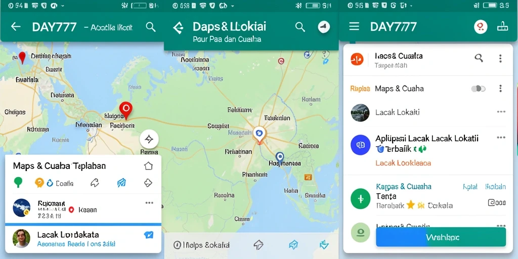 Tampilan antarmuka DAY777 yang user-friendly dengan fitur pelacakan lokasi.